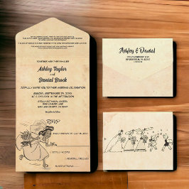 Vintage Retro Old Style Engraçado Noiva Casamento