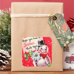 Vintage retro snowman - Adesivo de Feriado