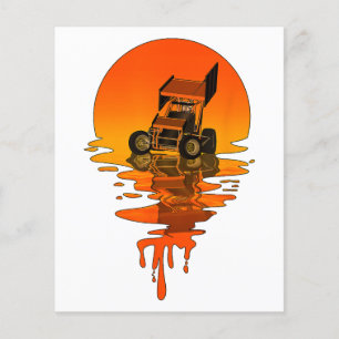 Vintage Retro Style Sprint Car
