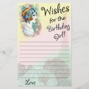 Vintage Retro Woman Deseja a aniversariante