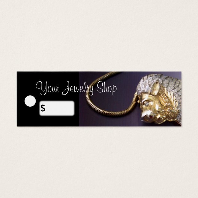 Vintage Rhinestone Lion Jewelry Price Tags (Frente)