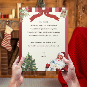Vintage Rhyming Carta de Natal da Mesa Papai noel
