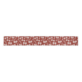 Vintage Ribbon & Bows Watercolor Linen (Cream Red)