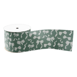 Vintage Ribbon & Bows Watercolor Linen (Green)