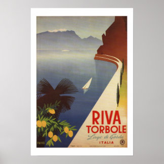 Vintage Riva Torbole Lago de Garda Itália Poster