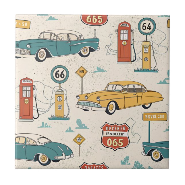 Vintage Road Trip Pattern (1) (Frente)