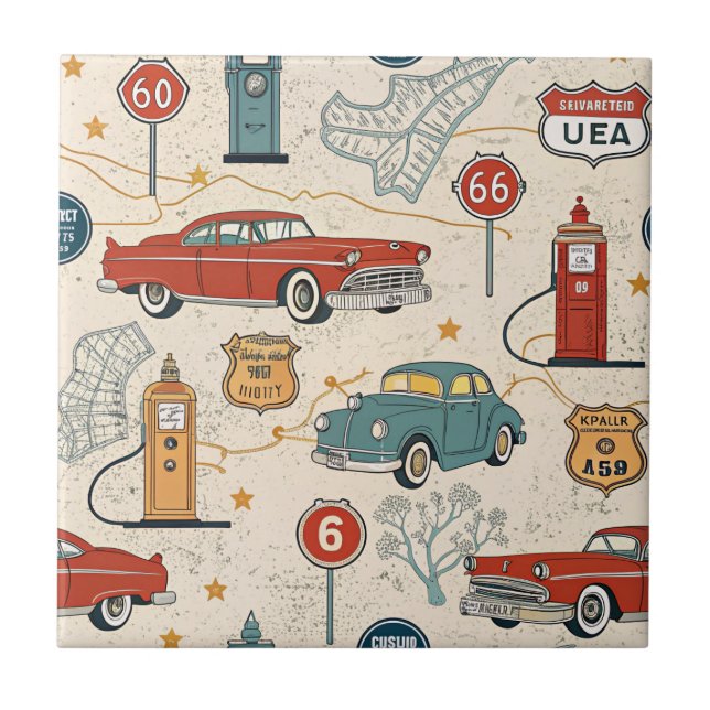 Vintage Road Trip Pattern (2) (Frente)