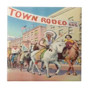 Vintage rodeio parada rodeio ocidental do 4 de