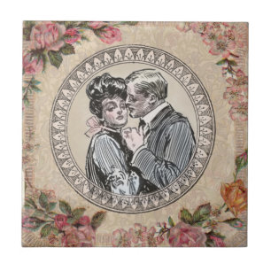 Vintage Romance Casal: Antigos Rosas Apaixonados G