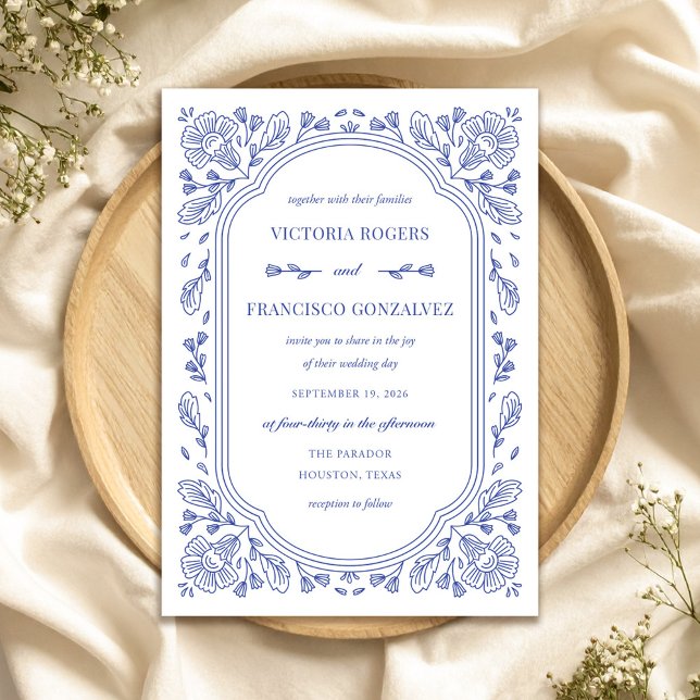 Vintage Romance Convite Floral Para Casamento (Vintage Romance Floral Wedding Invitation by Fiesta Valley Print)