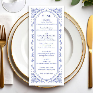 Vintage Romance Floral Wedding Menu