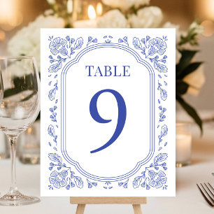 Vintage Romance Floral Wedding Table Number