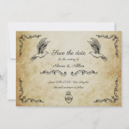 Vintage romântico salvar cartão de data