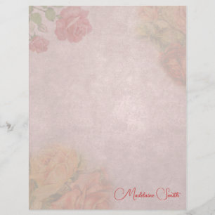 Vintage Rosa Letterhead com nome