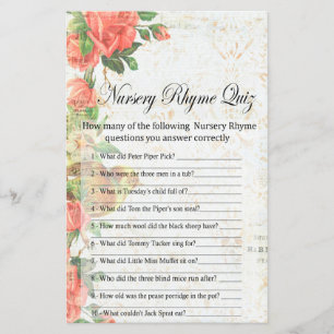 Vintage rosa Nursery Rhyme jogo de chá de fraldas 