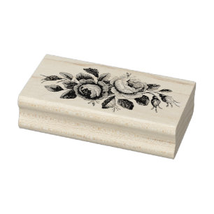 Vintage Rosas Embelação Borracha Carimbo