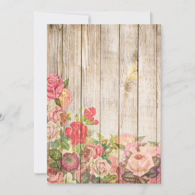 Vintage Rosas Rústicos Românticos Madeira (Frente)