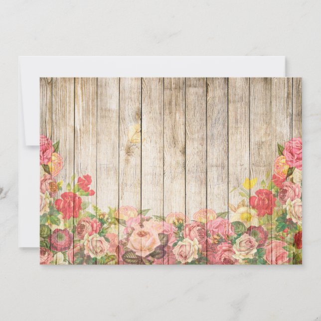 Vintage Rosas Rústicos Românticos Madeira (Frente)