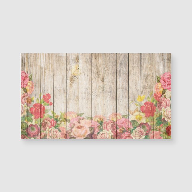 Vintage Rosas Rústicos Românticos Madeira (Frente)