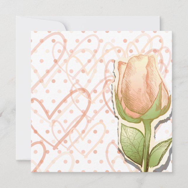 Vintage rosebud, convite (Frente)