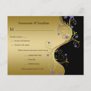 Vintage RSVP Preto e Dourado Floral