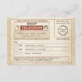 vintage RSVP WEDDING telegramas