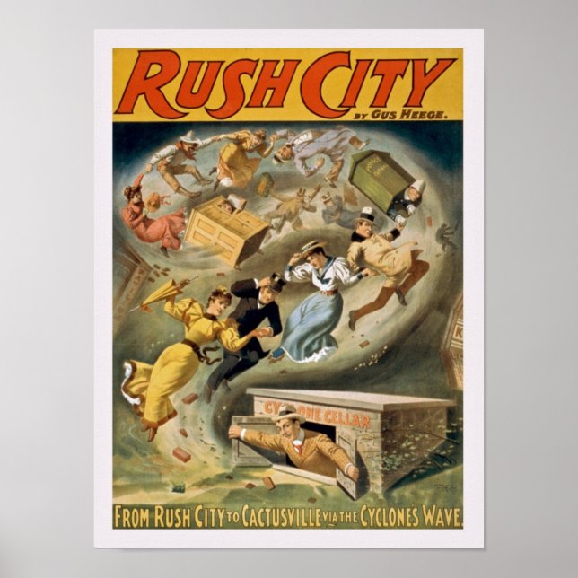 Vintage Rush City Poster (Frente)