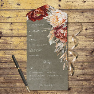 Vintage Rust & Cream Peonies Janto Floral Sage