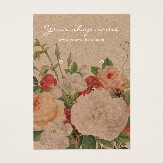 Vintage rustic kraft chic earring (Frente)