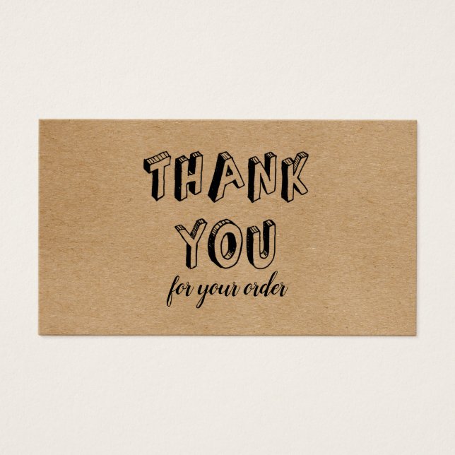 Vintage Rustic Kraft Obrigado Pela Ordem (Frente)
