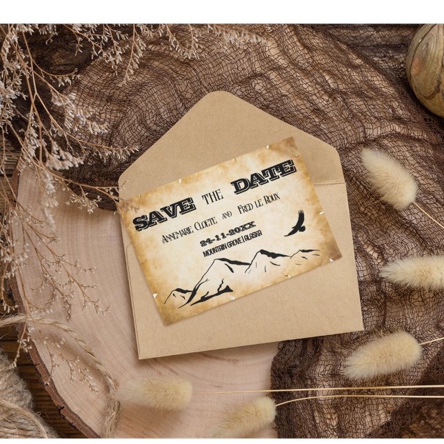 Vintage Rustic Mountain Flourar Pergaminho (Criador carregado)