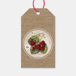 Vintage Rustic Strawberry Jam Etiqueta de presente