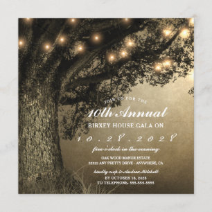 Vintage - Rustic Tree Oak Tree - Convites De Gala