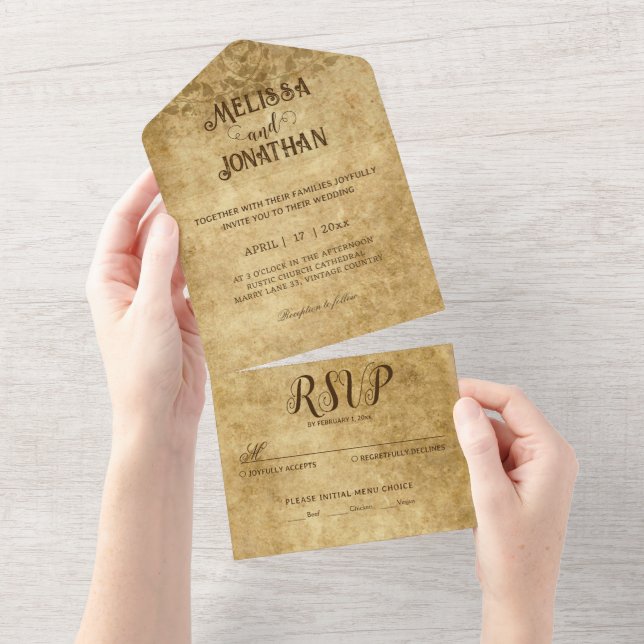 Vintage rustic Wedde Noite Groom (Aba destacável)
