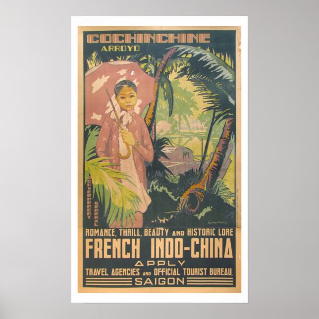 Vintage Saigon Vietnam Poster de viagens (Frente)