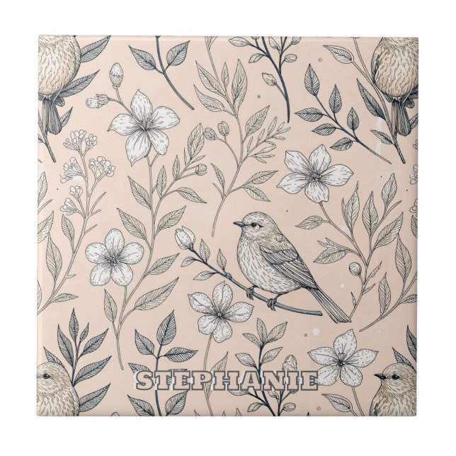 Vintage Sakura Cherry Blossom & Bird Aestética 3 (Frente)