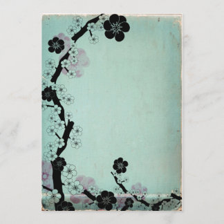 Vintage sakura flores convites