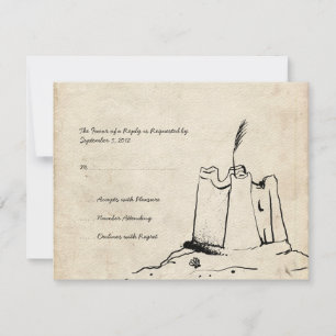 Vintage Sand Castle Weding Invitation RSVP