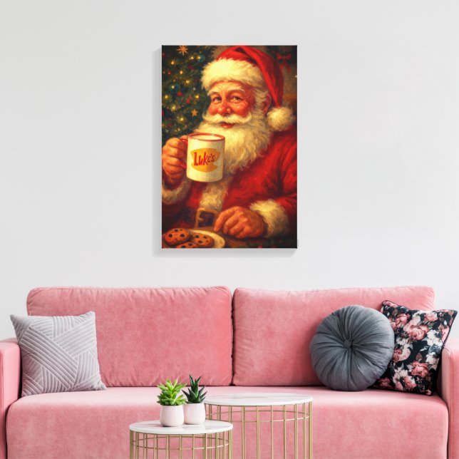 Vintage Santa Christma Stretched Canvas  (Insitu(Sala de estar))