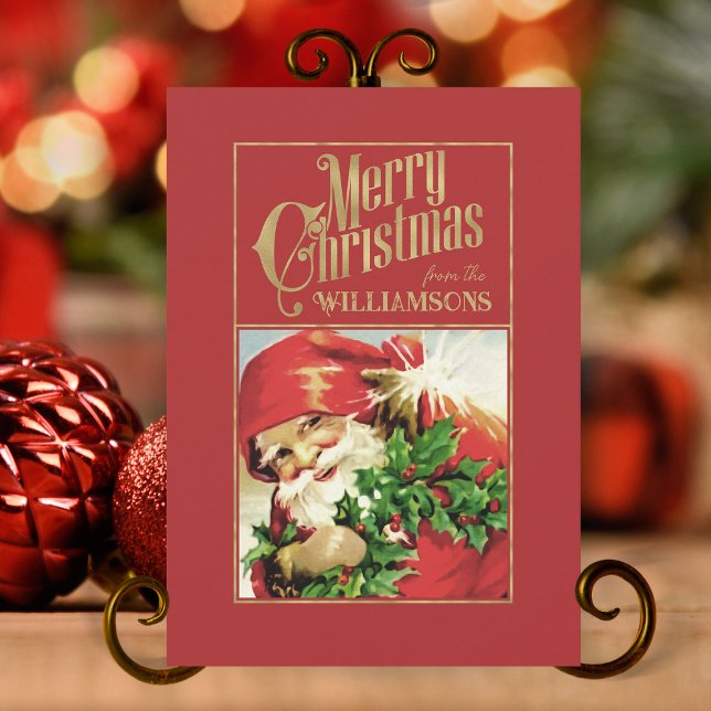 Vintage Santa Claus - Cartão de Natal Retroativo (vintage santa claus christmas cards,vintage santa claus,retro christmas cards,vintage christmas card)