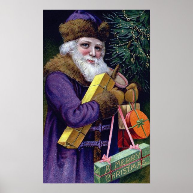 Vintage Santa Claus Poster (Frente)