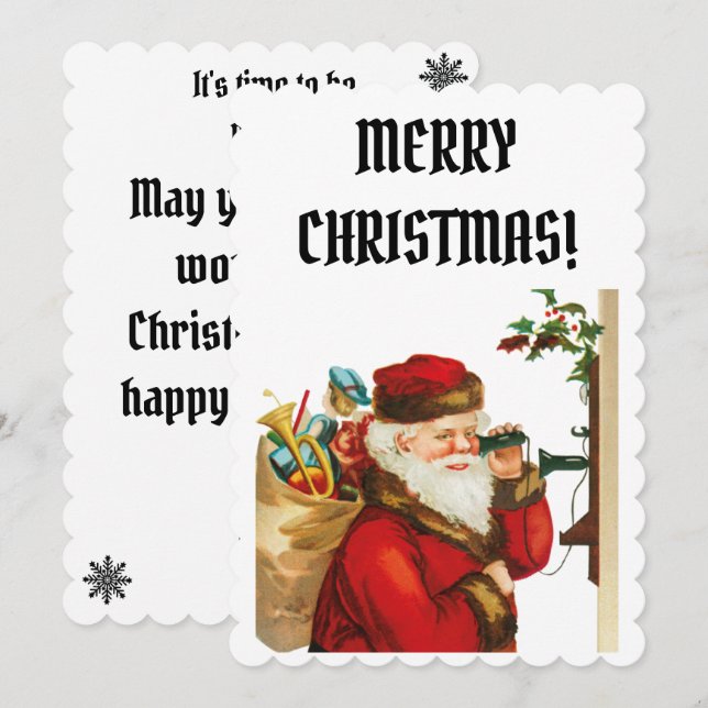 vintage santa retro happy christmas (Frente/Verso)