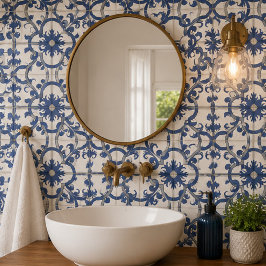Vintage Sapphire Elegant Blue Ornamental Mosaic