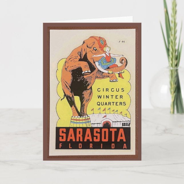 Vintage Sarasota Circus - Cartão (Frente)