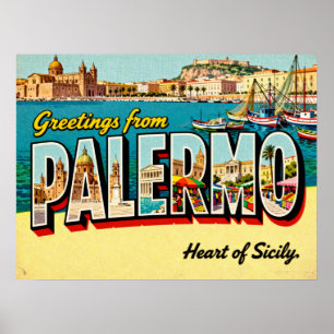 Vintage Saudações de Palermo Poster