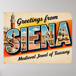 Vintage Saudações de Siena Poster
