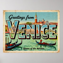 Vintage Saudações de Veneza Poster