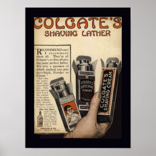 Vintage Saving Lather Poster