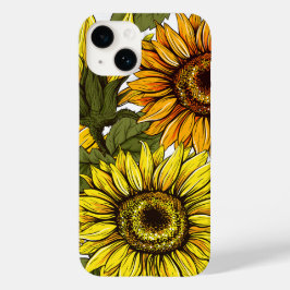 Vintage Scenic Sunflower iPhone 14 15 16 caixa fin