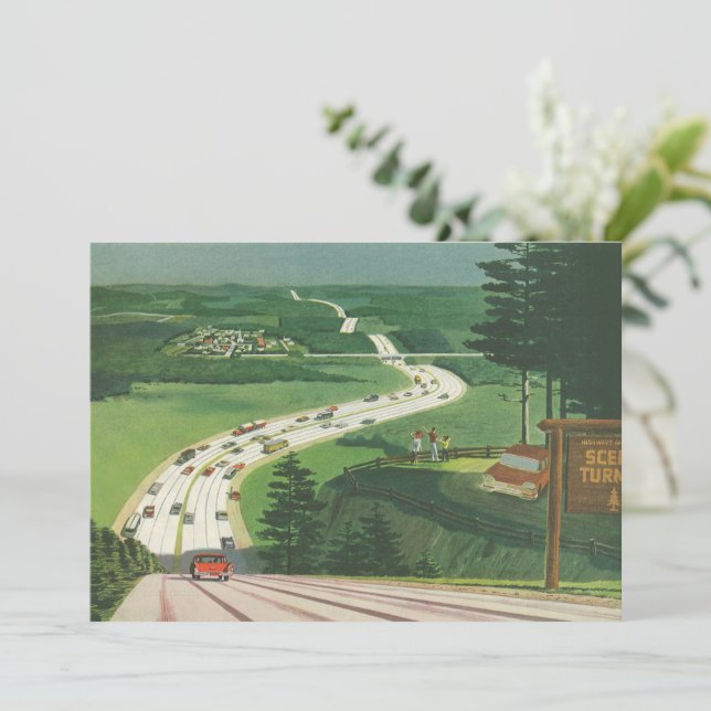 Vintage Scense American Highways, Cars Road Trip (Em pé/Frente)